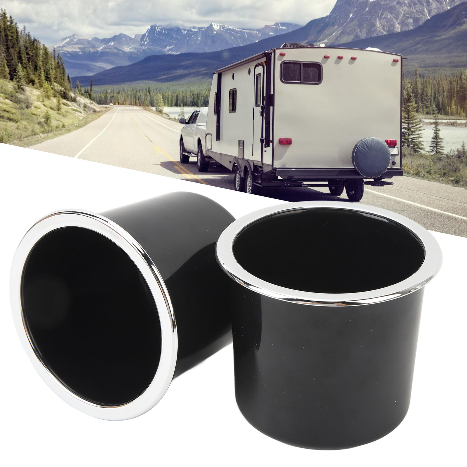 2Pcs RV Cup Holder 73mm Stable Support Cup Drink Holder For Boat Yacht