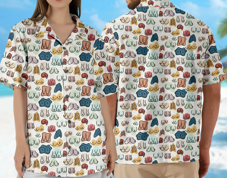 Printed Ladies Chest Hawaiian Shirt, Funny Shirt Gift, 3D All Over Print Shirt