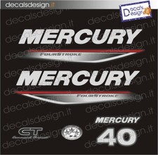 Adesivi motore marino fuoribordo Mercury 40 cv four stroke 2021 barca stickers