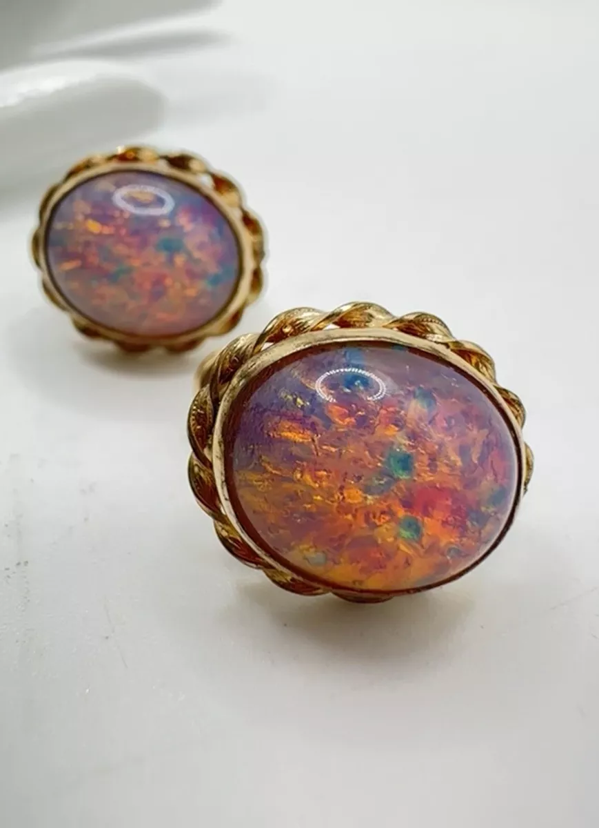 Fire opal earrings deals