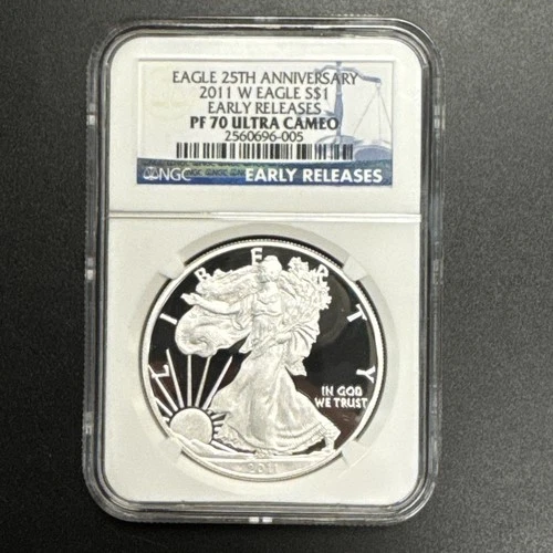 2011-W $1 Proof American Silver Eagle NGC PF70 Early Releases 25th Anniv.