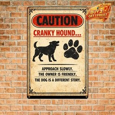 Beware of The Dog Akita Metal Tin Sign Business Warning Plaque 18x12