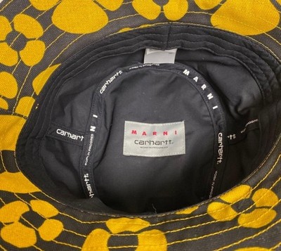 MARNI x Carhartt Bucket hat Floral Cap Adult size M/L Yellow