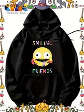 Men's Smiling Friends Graphic HoodieCozy Fleece Lined Pullover with Drawstring H