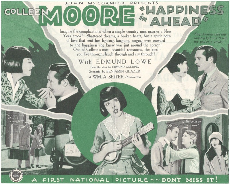 HAPPINESS AHEAD (1928) Colleen Moore Edmund Lowe ORIGINAL Movie Herald