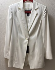 NWT VN Vicenza New York Women  s Blazer Jacket Size 6 White Career Quiet Luxury