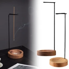 Upside Down Incense Burner Incense Stick Holder Wooden Round Incense Tray AN