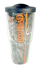 Tervis Tumble 16 Oz Red Head Orange & Green Camo With Lid Hot or Cold