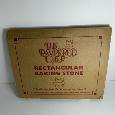 Pampered Chef 12''X15'' Rectangular Baking Stone Bread Pizza Sheet Tray Dough Mat