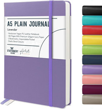 A5 Unlined Notebook,Plain Journal Hardcover with 120Gsm Premium Thick Paper, 180
