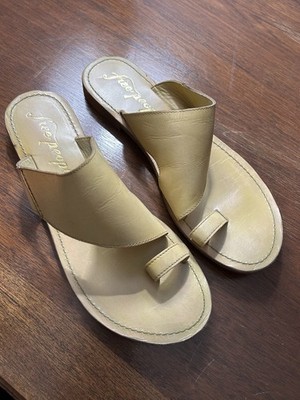 FREE PEOPLE Sant Antoni Slide Leather Sandal Toe Loop tan   40 / 9