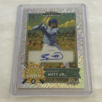 2025 Leaf Baseball Nation Bobby Witt Jr Auto 9/15 Saturday In The Park Shimmer