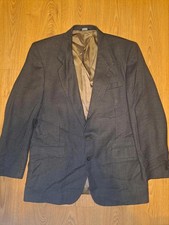 Pierre Balmain Sport Coat Mens 44L Brown Wool Houndstooth