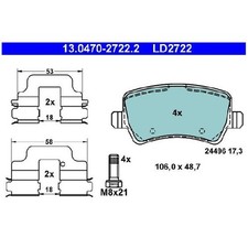 Satz Bremsbeläge Bremsklötze hinten für Land Rover Freelander 2 L359 | 241538