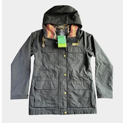LL Bean Womens Nylon Mountain Classic Jacket Flannel Lined S Petite Black