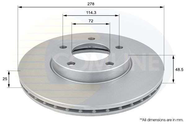 Brake Disc Front Internally Vented Fits Mazda 3 Mazda5 COMLINE ADC0446V