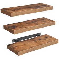 Floating Shelves for Wall, 1.5" Thick Wall Shelf Set of 3 with Invisible Brac...