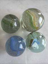 4 Large Antique Cat Eye Marbles