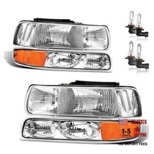 Headlights W/Bulbs for 1999-2002 OE Replacement Chrome - With H/L Beam Bulbs
