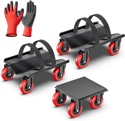 Snowmobile Dolly Heavy Duty with 3 Inch Caster Wheels,Sled Dollies Set of 3 Hold