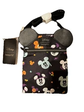 Loungefly Disney Mickey Mouse & Minnie Mouse Halloween Passport Crossbody NWT