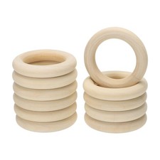 20 Pcs 55 Mm/2.2 Inch Wooden Ring for Crafting, Natural Wood Ring without Paint