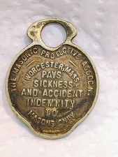 THE MASONIC PROTECTIVE ASSOC. ~ WORCHESTER, MASS TOKEN ~ XF