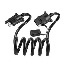 4 Way Flat Trailer Extension Coiled Cable 3 Feet Stretchable 18AWG Vehicle