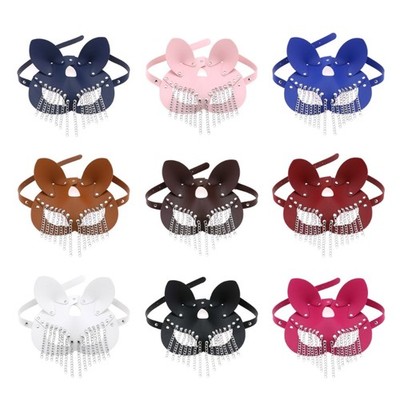 Costume Cosplay Halloween Mask Mysterious Half Face Cat Mask for Night Club