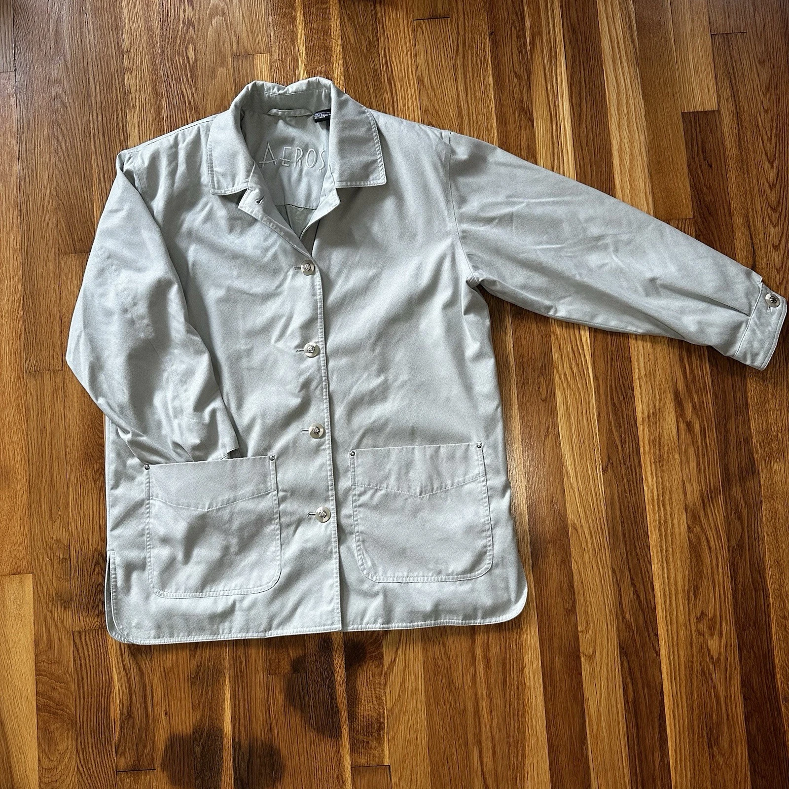 VETEMENTS Giacca donna AEROS scamosciata verde lavoro colletto media foderata con tasche