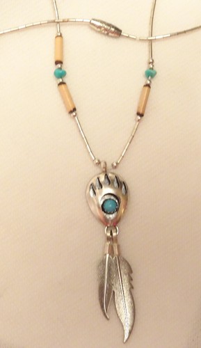 QT Sterling Silver Turquoise Necklace Southwestern