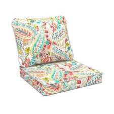 Outdoor Deep Seat Cushions Set 24 x 24 Inch for Patio 24 x24"x4" Pretty Paisley