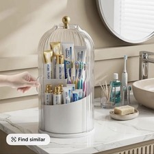 Bathroom Toothbrush Holder 3 Compartments Countertop Organizer Storage