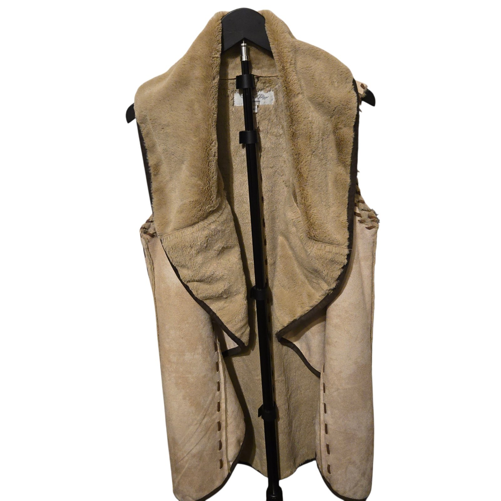 Tasha Pollizi M Western Suede Vest Faux Fur Faux Leather Cowgirl Rockabilly