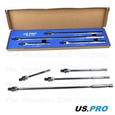 US PRO 1/2 Drive Breaker Bar Set 4pc in EVA Foam Tray 4173 Knuckle Bar