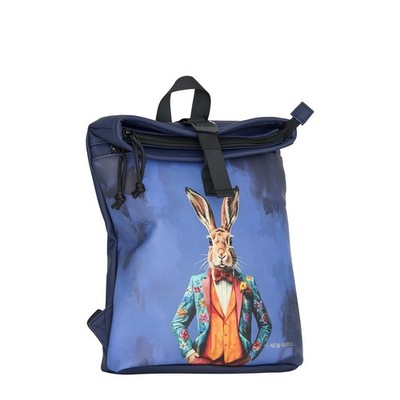 New Rebels Cityrucksack Rolltop Rucksack mit Hasen-Design, Wasserabweisend