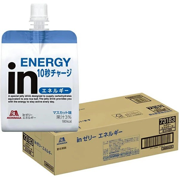Morinaga en Jelly Energy Drink 180g × 36 Bolsas Japón Jelly Drink sabor moscatel