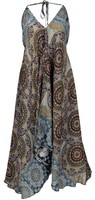 Boho Sommerkleid, Magic Dress, Maxikleid, Neckholder Strandkleid - Blaugrau
