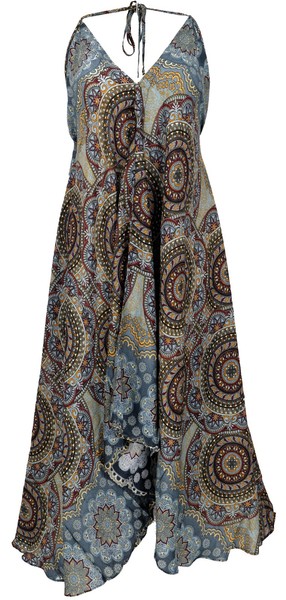 Boho Sommerkleid, Magic Dress, Maxikleid, Neckholder Strandkleid - Blaugrau-image