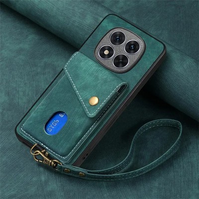 PU Leder Schlüsselband Flip Brieftasche Etui für Redmi Note 14 13 12 11 10 Pro Plus