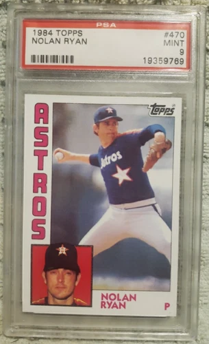 1984 Topps - Nolan Ryan #470 PSA 9 MINT 19359769 *BACK PLASTIC CASE HAZY*