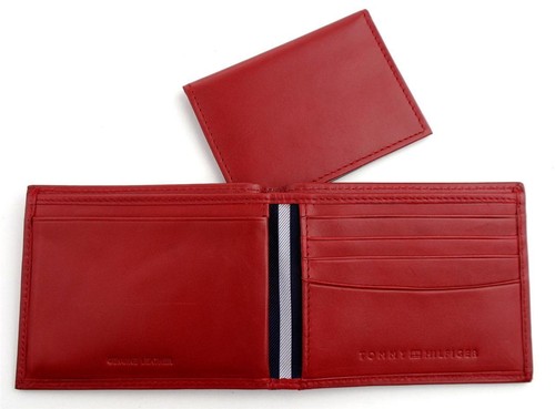 Tommy Hilfiger Portafoglio Uomo in Pelle con Carte di Credito ID (Rosso) - Foto 7 di 10