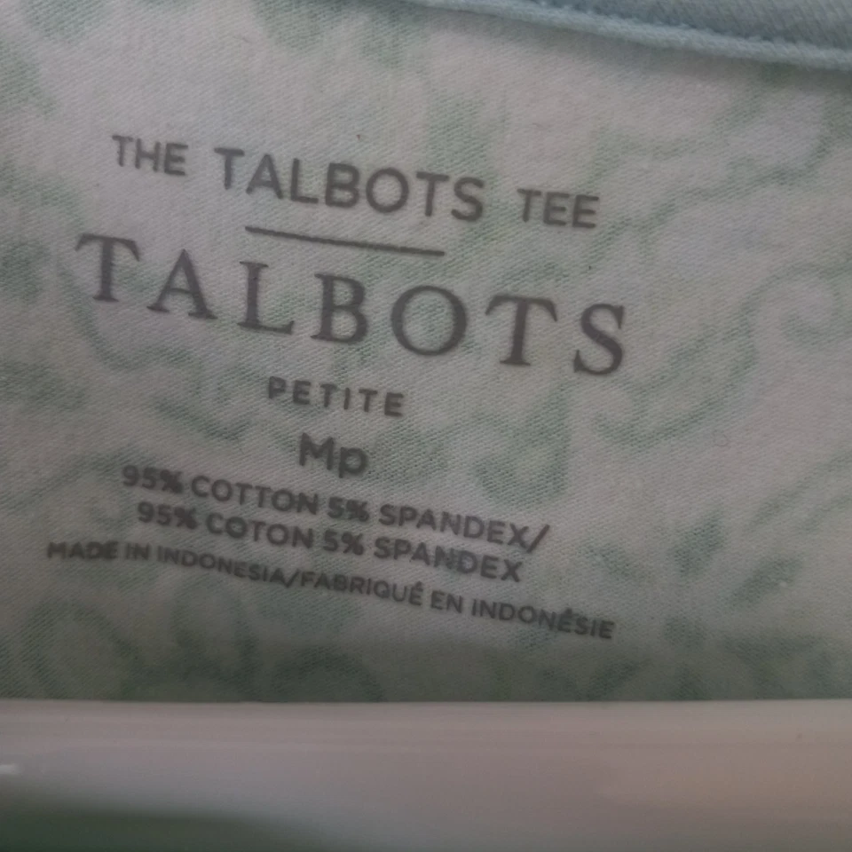 TALBOTS Women's Cotton Spandex Casual Paisley Everyday Top M Pet - Image 2 of 3