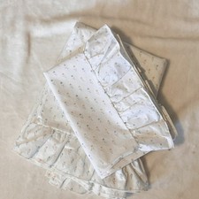 Vintage Twin Sized Flat Sheet with 1 pillowcase White ditsy floral Springmaid