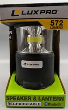 LUXPRO Bright 572 Lumen Rechargeable Bluetooth Speaker Lantern w/Device Charge