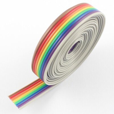 2M Meter 1.27mm Pitch 8 Pin 8 Wire Conductor   Color IDC   Ribbon Cable #E4