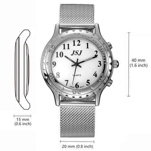 Deutsch Sprechende Armbanduhr mit Weckerunktion, Ansage von Uhrzeit und Datum - Bild 28 von 47