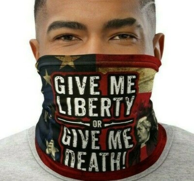 Give Me Liberty or Give Me Death Face Mask, Neck Gaiter, Vintage American Flag