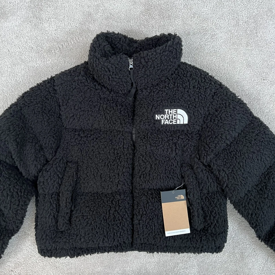 The North Face Nuptse Cropped Sherpa High Pile Jacket Black All Sizes RRP £320 - Image 2 of 4