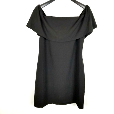 Charler Henry Womens Black Off The Shoulder Shift Mini Dress  M